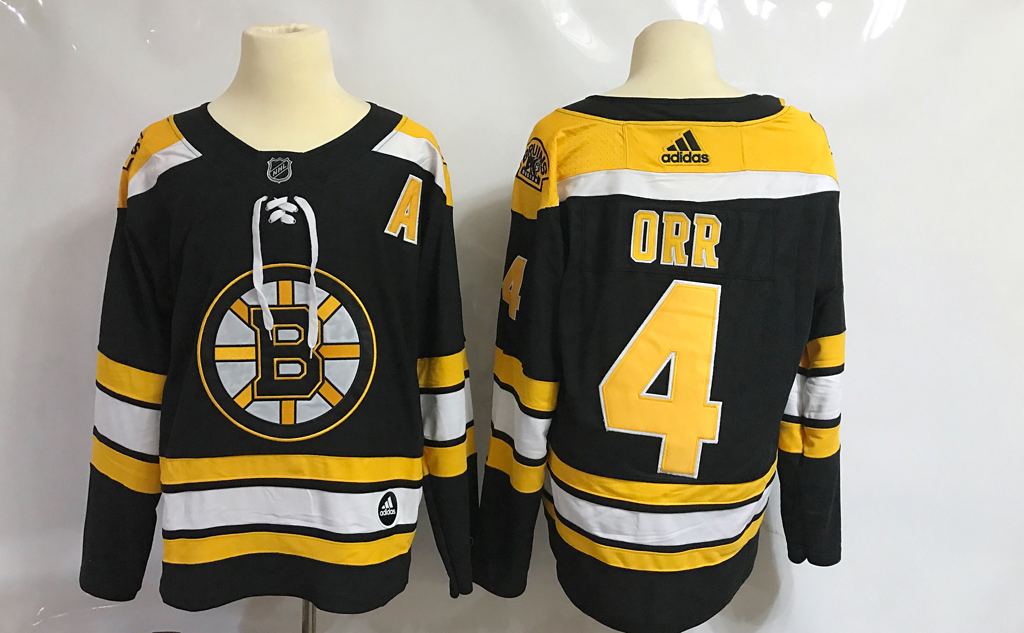Men Boston Bruins #4 Orr Black Hockey Stitched Adidas NHL Jerseys